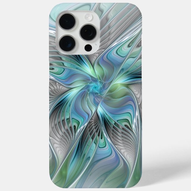 Abstrakt Blue Green Butterfly Fantasy Fraktal Art Case-Mate iPhone Hülle (Rückseite)