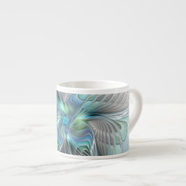 Abstrakt Blue Green Butterfly Fantasy Fraktal Art Espressotasse