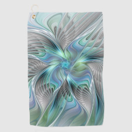 Abstrakt Blue Green Butterfly Fantasy Fraktal Art Golfhandtuch