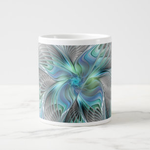 Abstrakt Blue Green Butterfly Fantasy Fraktal Art Jumbo-Tasse