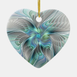 Abstrakt Blue Green Butterfly Fantasy Fraktal Art Keramik Ornament