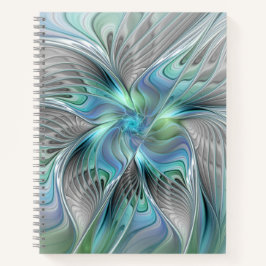 Abstrakt Blue Green Butterfly Fantasy Fraktal Art Notizbuch