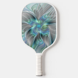 Abstrakt Blue Green Butterfly Fantasy Fraktal Art Pickleball Schläger