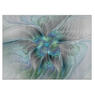 Abstrakt Blue Green Butterfly Fantasy Fraktal Art Schneidebrett