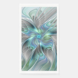 Abstrakt Blue Green Butterfly Fantasy Fraktal Art Serviette