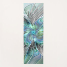 Abstrakt Blue Green Butterfly Fantasy Fraktal Art Yogamatte