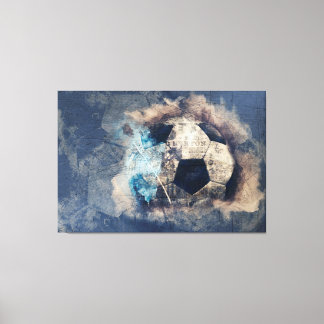Abstrakt Blue Grunge Soccer Leinwanddruck