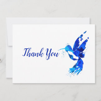 Abstrakt Blue Hummingbird Dankeskarte
