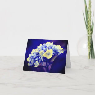 Abstrakt Blue Hydrangea Blume Note Card Dankeskarte