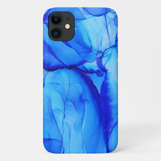 Abstrakt Blue Indigo Einzigartige Art Wirbel Case-Mate iPhone Hülle (Rückseite)
