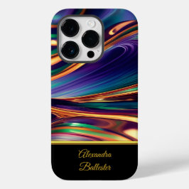 Abstrakt Blue Lila Gold Emerald Green gelb Case-Mate iPhone 14 Pro Hülle