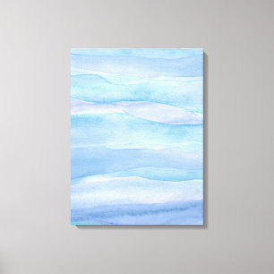 Abstrakt Blue Lila Ocean Layers Watercolor Canv Leinwanddruck