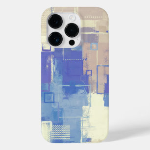 Abstrakt Blue Lila Taupe Ivory Mixed Media Case-Mate iPhone 14 Pro Hülle
