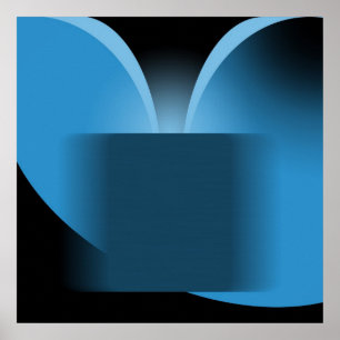 Abstrakt Blue Luxury mit Black AP004 Poster