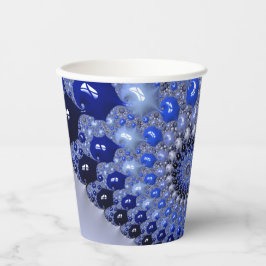 Abstrakt Blue Ombre Fraktal Bubbles Pappbecher