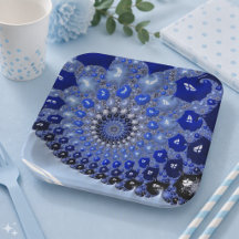 Abstrakt Blue Ombre Fraktal Bubbles