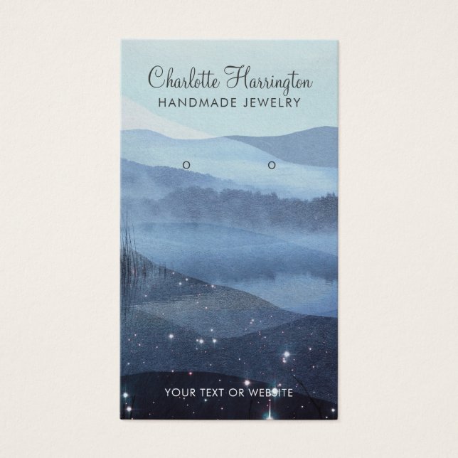 Abstrakt Blue Oring Schmuckkarten (Vorderseite)