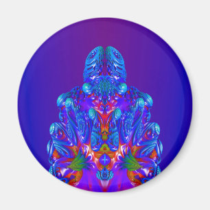Abstrakt Blue Robot Magnet