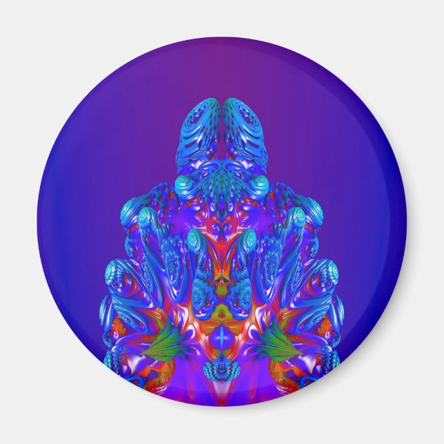 Abstrakt Blue Robot Magnet (Vorne)