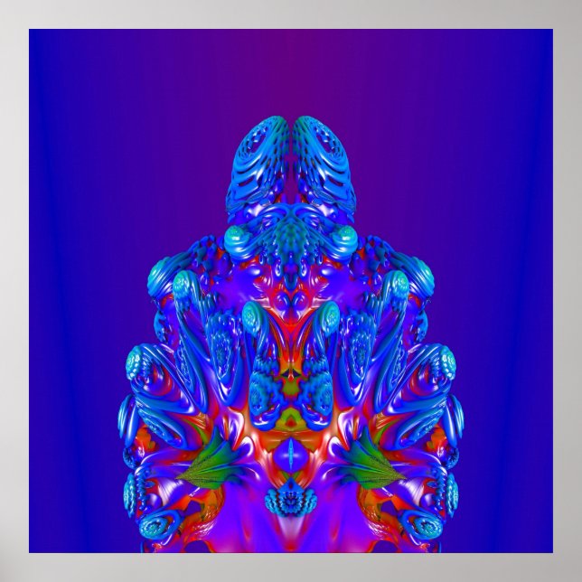 Abstrakt Blue Robot Poster (Vorne)