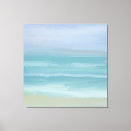 Abstrakt Blue Seashore Kleine Breakers Wasserfarbe Leinwanddruck