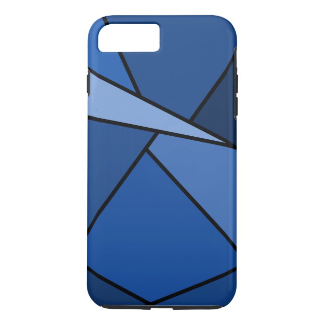 Abstrakt Blue Shapes iPhone 8/7 Plus Tough Case (Rückseite)