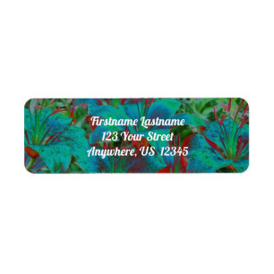 Abstrakt Blue Taglilie Raindrops Floral Art Addres