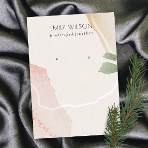 Abstrakt Blush Earthy Green Study Earring Display Visitenkarte