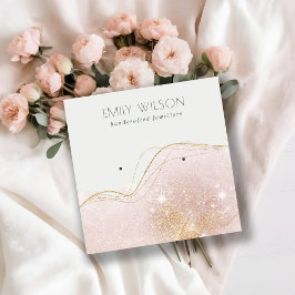 Abstrakt Blush Gold Glitzer Shiny Earring Display Quadratische Visitenkarte
