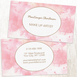 Abstrakt Blush Pink Moderne Aquarellfarbe Visitenkarte