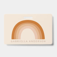 Abstrakt Boho 70er Rainbow Terracotta Personalisie