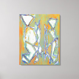 Abstrakt Boho Chic Couple Colorful Orange White Leinwanddruck