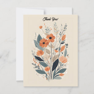 Abstrakt Boho Floral Vielen Dank Postkarte