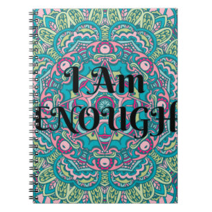 Abstrakt Boho Mandala Ich bin genug Bestätigung Notizblock