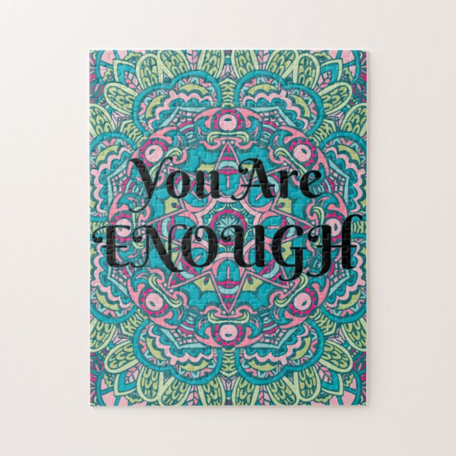 Abstrakt Boho Mandala Sie sind genug Bejahung Puzzle (Vertikal)