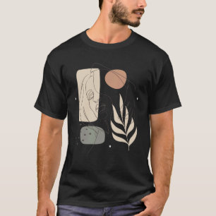 Abstrakt Boho Minimalistisch Feminine Face Line Dr T-Shirt