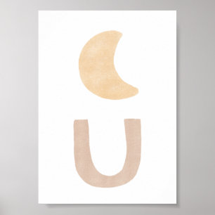Abstrakt Boho Pink Bohemische Formen Poster