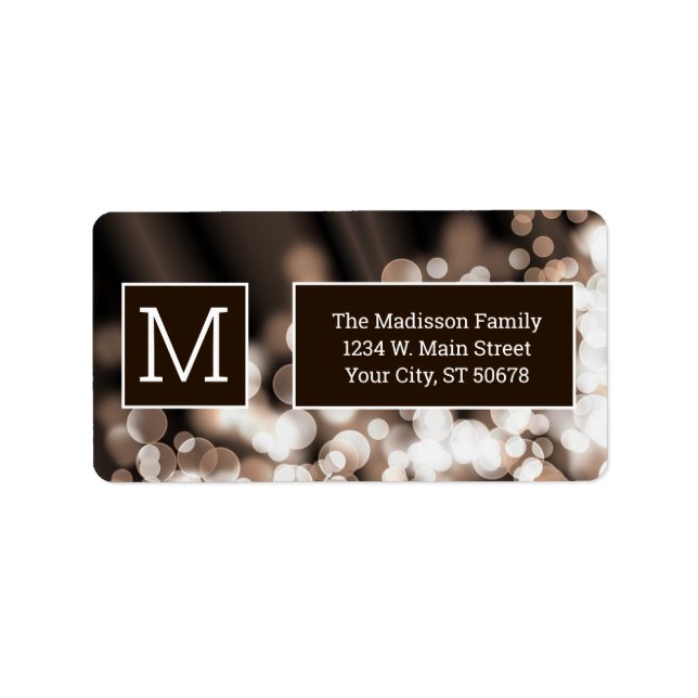 Abstrakt Bokeh Chocolate Adressaufkleber (Vorne)