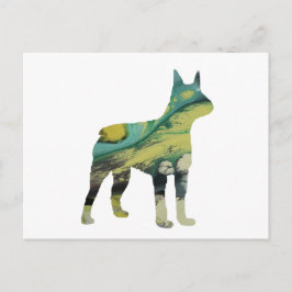 Abstrakt Boston Terrier Silhouette Postkarte