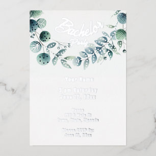 Abstrakt Botanisch Eukalyptus Blatt Folie Einladun Folieneinladung