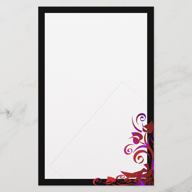 Abstrakt Bouquet Goth Stationery Briefpapier (Vorderseite)