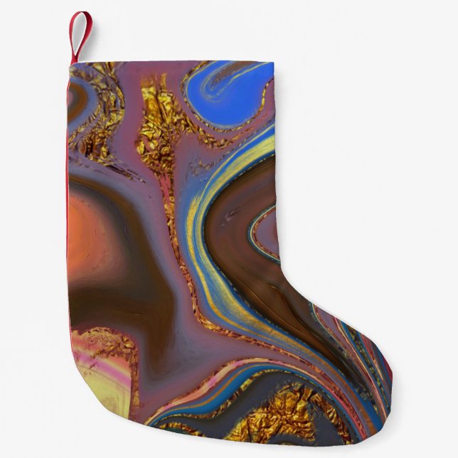 abstrakt braun kleiner weihnachtsstrumpf (Vorderseite)