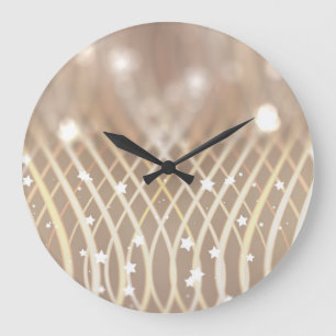 Abstrakt braun, Waves Stars Hintergrund. Große Wanduhr
