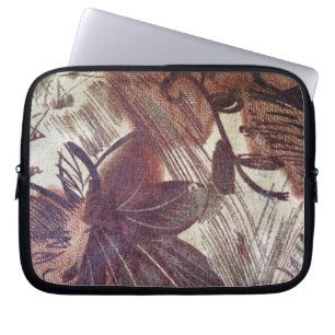 Abstrakt-braune Blumenmuster 1 Laptopschutzhülle