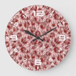 Abstrakt-braune Fabric Pelz Hintergrund-24602 Große Wanduhr
