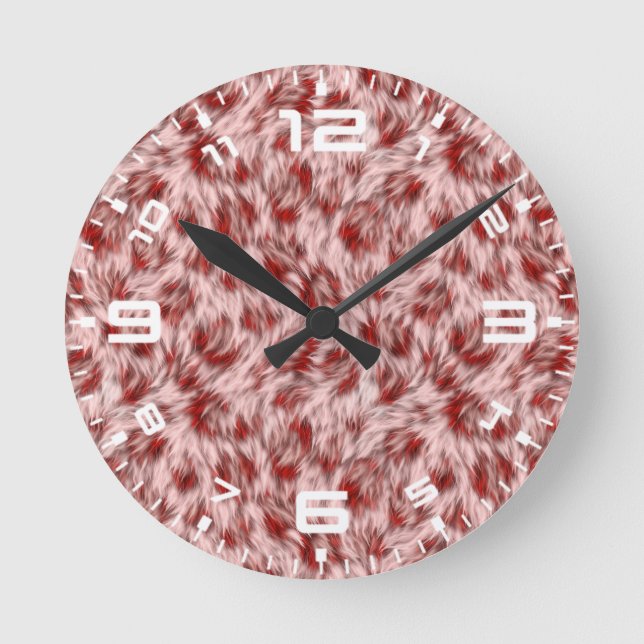 Abstrakt-braune Fabric Pelz Hintergrund-24602 Runde Wanduhr (Vorderseite)