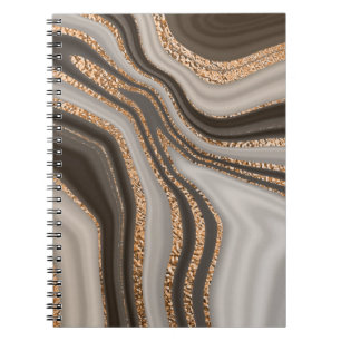 Abstrakt-brauner Marmor mit goldener Textur Notizblock