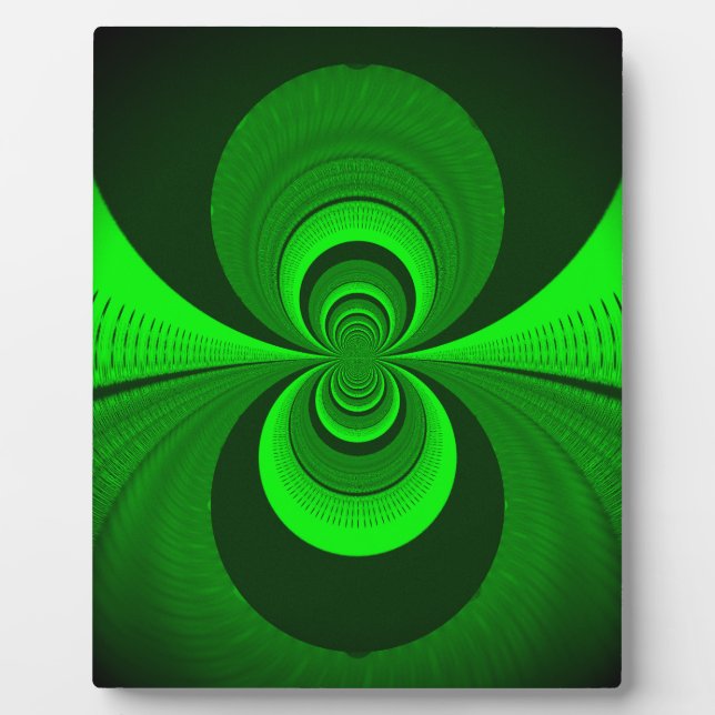 Abstrakt Bright Green Groovy Kaleidoscope Muster Fotoplatte (Vorderseite)