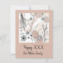 Abstrakt Brown Boho Minimalistische Ästhetik Feiertagskarte