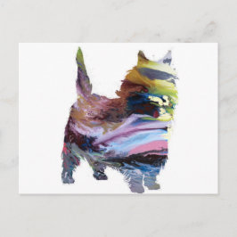 Abstrakt Caim Terrier Silhouette Postkarte